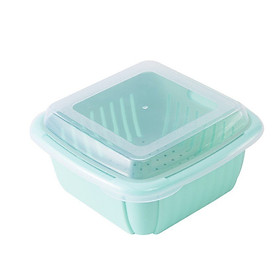 Mua Combo bộ rổ nhựa vuông 6 món kèm chậu ráo nước hai lớp cao cấp tiện lợi