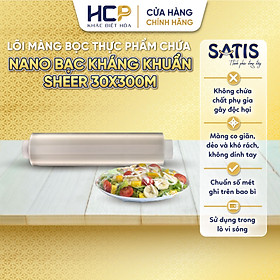 Mua Lõi Màng Bọc Thực Phẩm PE Kháng Khuẩn 30CMX300M SATIS Phủ Nano Bạc An Toàn Cho Sức Khỏe Dùng Được Cho Lò Vi Sóng