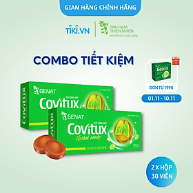 Combo 2 kẹo thảo mộc Covitux- Giảm ho, đau họng, sổ mũi do cảm cúm - Genat