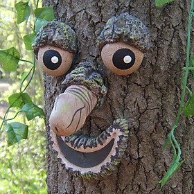 Old Man Tree Faces Tree Hugger Bird Feeder Sculpture Statues Yard