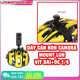 Mua   DÂY ĐEO MŨ+ MOUNT LÙN +VÍT DÀI+1/4   Dây đeo gắn trên mũ bảo hiểm cho camera