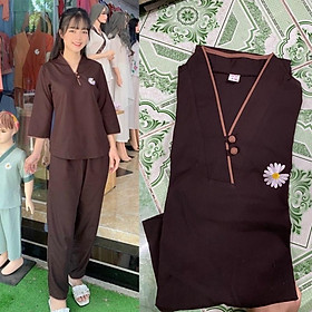 Đồ Lam Đi Chùa # Tim 2Nút Tơ Lụa Cao Cấp # Quần Áo Nữ # Đồ Bộ