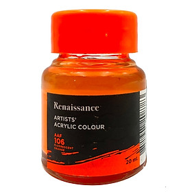 Bộ 2 Màu Nước Renaissance Fluo 20ml - Cam (Fluorescent Orange)