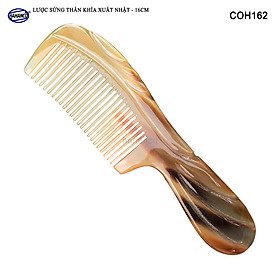 Lược sừng xuất Nhật (Size: M- 16cm) COH162 - Lược chuôi khía họa tiết đẹp - Chăm sóc tóc
