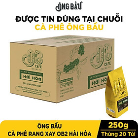 Thùng 20 túi ông bầu cà phê rang xay ob2 hài hòa 250g/túi