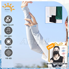 Găng tay chống nắng xỏ ngón Anasi AMX72 - Vải dệt DÀY, không đường may - Chống tia UV