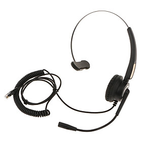 Customer Service Telephone Headset Monaural Headphone w/ Mic for Phone sales