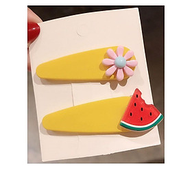 Sét 2 kẹp tóc hoa quả xinh xắn hình giọt nước KAH113