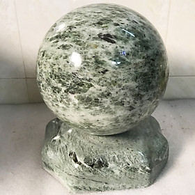 Mua Trái cầu phong thủy màu xanh ngọc serpentine đường kính 20 cm nặng 15 kg đá tự nhiên cho người mệnh Hỏa và Mộc phongthuymenhhoa