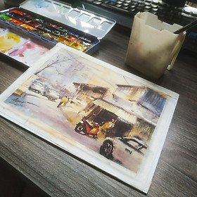 Mua Tranh để bàn - tranh vẽ tay - tranh phong cảnh - tranh phong thuỷ