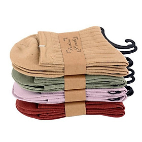 Set tất nữ cotton nhiều màu sọc gân cao cổ TN/202