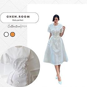 Đầm thiết kế đính hoa eo Maillisa, Váy đầm dự tiệc nhẹ nhàng nhà Chen