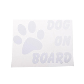DOG ON BOARD Footprint Reflective Car Vehicle Sticker Vinyl Decal for Window