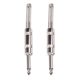 2x 1/4inch TS 6.35mm Mono Plug for Speaker Microphone Guitar Bass Audio Cables