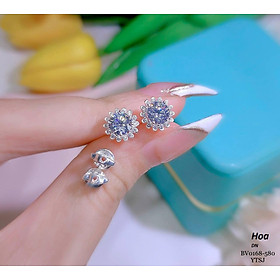 Bông tai bạc khuyên nụ chốt ren MS75