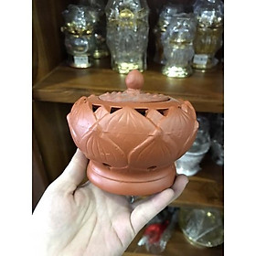 Hũ đốt trầm sen đỏ