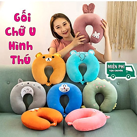 Gối chữ C (mầu ngẫu nhiên) -đỡ cổ khi ngủ, khi ngồi ô tô, máy bay - KT: 30x30cm