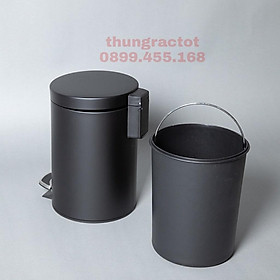 Mua Thùng rác inox thùng rác inox đạp chân 5l đen