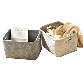 AA Home Storage Basket, Felt Box, Hollow Handle Sorting Stand Large Capacity No-Lid Holder