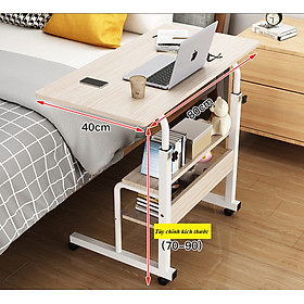 Mua Bàn làm việc đầu giường có bánh xe  tùy chỉnh độ cao 2 tầng