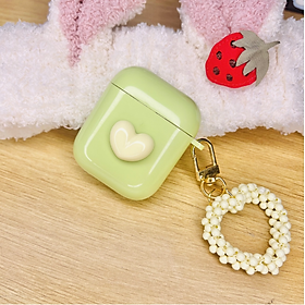 Mua Vỏ Case Airpods Pro 3 2 1 vỏ đựng Airpod Tim Xanh Lá bảo vệ tai nghe không dây bluetooth - Jerry Shop