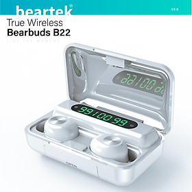 Tai nghe bluetooth Beartek B22 True Wireless bản nâng cấp chạm cảm ứng – Kết nối không dây dễ dàng – Hiển thị % pin - Hàng chính hãng