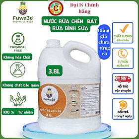 Nước  Rửa chén hữu cơ  sinh học 100% từ enzyme dứa tự nhiên, nước rửa bình sữa an toàn cho bé dung tích 3800ml