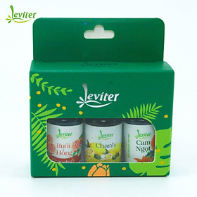 Combo 3 Chai Tinh Dầu Leviter Cam Ngọt + Chanh + Bưởi Hồng Cho Mẹ Bầu 10ml Giups Khử Mùi Tăng Sự Gợi Cảm  Cho Không Gian Thơm Mát