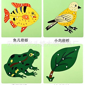 Tranh ghép núm con vật montessori