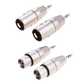 4 Pieces 3.5mm (1/8 Inch) TRS to XLR Cable Adapter (Male to Female/Male)