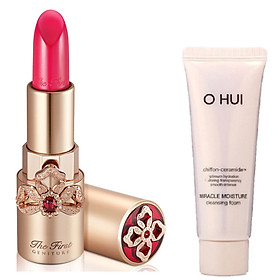 Combo Son môi OHUI The First Geniture Lipstick và Sữa rửa mặt OH Miracle Foam 40ml - Rosy Pink