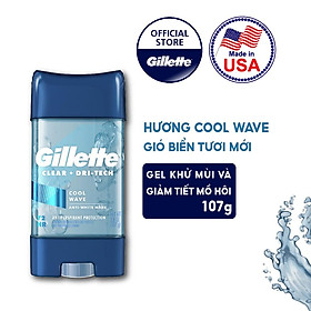 Lăn Khử Mùi Gillette Dạng Gel Cool Wave Clear Gel 107g - Hàng USA