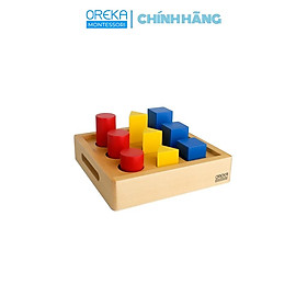 Đồ chơi trẻ em Oreka Montessori Các hình khối xếp bậc thang 3x3 - 0390300