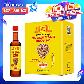 Nước mắm nhỉ cá cơm vàng ruột đỏ Làng Chài Xưa 525ml chai cá ngon vùng