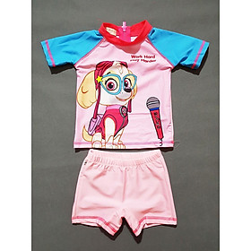 Bộ áo và quần bơi bé gái in hoạt hình paw patrol sky màu hồng ngọt ngào