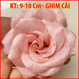 Tag Hoa Hồng Lớn Cài Áo, Kiểu Cài Áo Hoa Có Ghim, Có Trâm Cài Áo Váy Màu Nâu Đậm, màu da, Đỏ  - Kích Thước 8-9 CM CH002