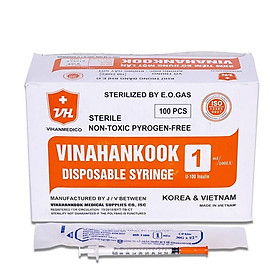 Bơm tiêm Vinahankook 1cc Insuline hộp 100 cây