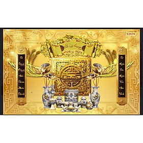 Mua tranh dán phòng thờ bàn thờ 3D in Vải Lụa