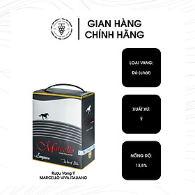 Hộp Vang Đỏ Marcello Nhập Khẩu Ý 13.5% Vol (Hộp 3 lít)