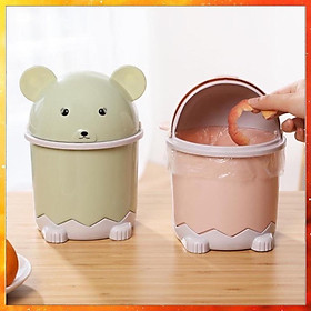 Mua Sọt Rác Mini Hình Gấu Dễ Thương Để Bàn Làm Việc  Bàn Trang Điểm Có Nắp Tự Động