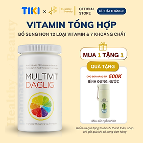 Viên bổ sung vitamin tổng hợp và khoáng chất Multivit Daglig hỗ trợ tăng cường sức đề kháng lọ 180 viên