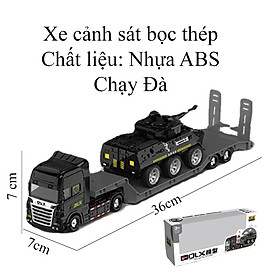 Đồ chơi mô hình xe đầu kéo xe cảnh sát bọc thép cho bé chất liệu nhựa và hợp kim an toàn, đẹp, sắc sảo