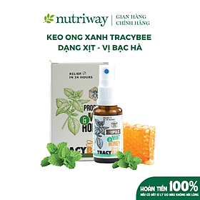 Xịt keo ong xanh Tracybee Nutriway giúp giảm ho đau họng, viêm họng, hô hấp