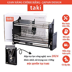 Kệ Chén Nâng Hạ TAKI Nan OVAL, Giá Bát Đĩa Nâng Hạ - INOX KHÔNG GỈ 304 - Mẫu Mới 2025 - Bảo Hành Viễn - Nâng Hạ K.Thước 800