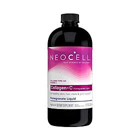 NeoCell Collagen +C Pomegranate Liquid, 4g Collagen Types 1 & 3 Plus Vitamin C, Healthy Skin, Hair, Nails and Joint Support 16 Ounces (Package May Vary)