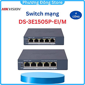 Mua Switch mạng thông minh 4 cổng PoE Gigabit HIKVISION DS-3E1505P-EI/M - Hàng chính hãng