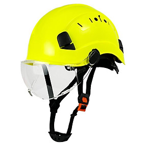 CE EN397 Mũ cứng ABS Mũ bảo hiểm an toàn xây dựng ANSI có tấm che mặt cho kính kỹ sư Lỗ thông hơi Bảo vệ đầu công việc công nghiệp Màu sắc: Light Gr Tấm che trong suốt