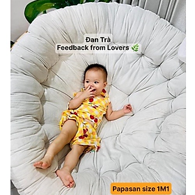 Mua  GIÁ TẠI XƯỞNG  Papasan Mây Size 1M1 Kèm Nệm - Nội Thất Mây Tre Đan