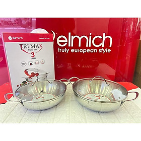 Mua Chảo Inox 304 Cao Cấp 3 Lớp Đáy Liền Elmich Tri-Max EL-3798 Size 30cm kèm vung kính - Hàng chính hãng