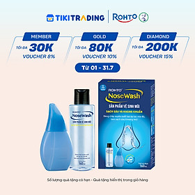 Bộ sản phẩm rửa mũi tiện dụng Rohto NoseWash Miniset (1 bình vệ sinh mũi Easy Shower + 1 chai dung dịch 160ml)
